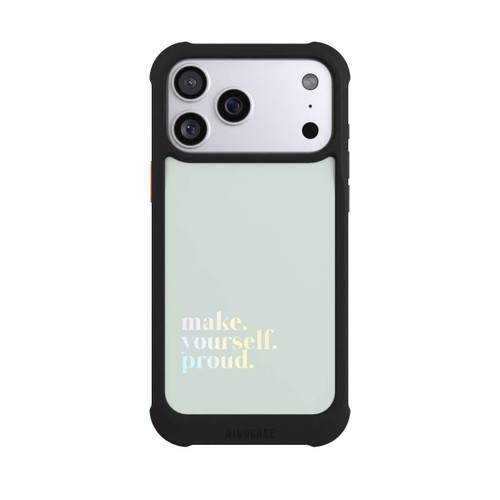 Apple iPhone 17 Pro Max NIVOmax Make Yourself Proud Zitat-Minze und Farbverlauf