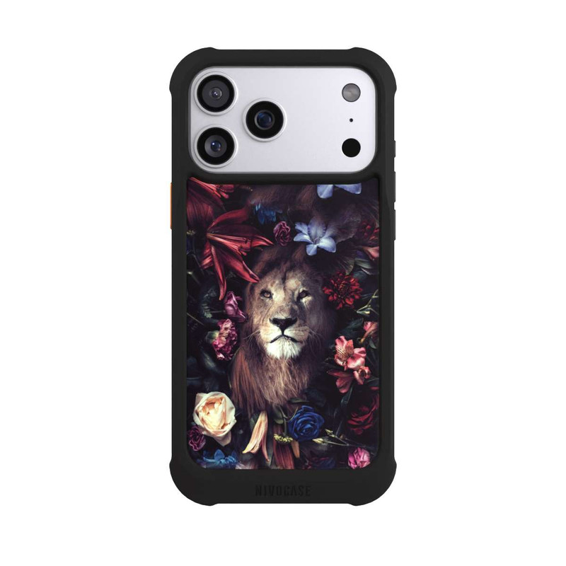 iPhone 17 Pro Max NIVOmax Löwe Blumenrahmen