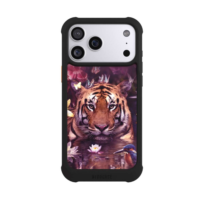 iPhone 17 Pro Max NIVOmax Tiger Blumenrahmen