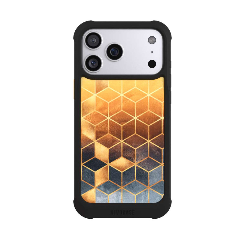 iPhone 17 Pro Max NIVOmax Würfel goldener Farbverlauf