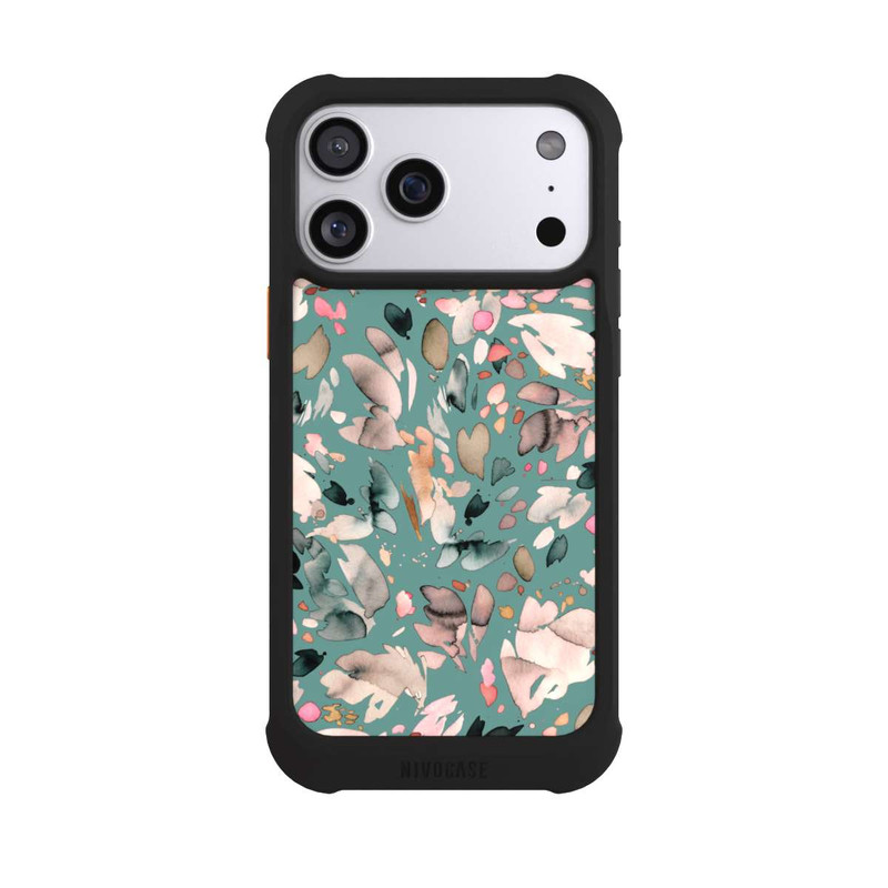 iPhone 17 Pro Max NIVOmax Abstrakte Blumenblätter grün