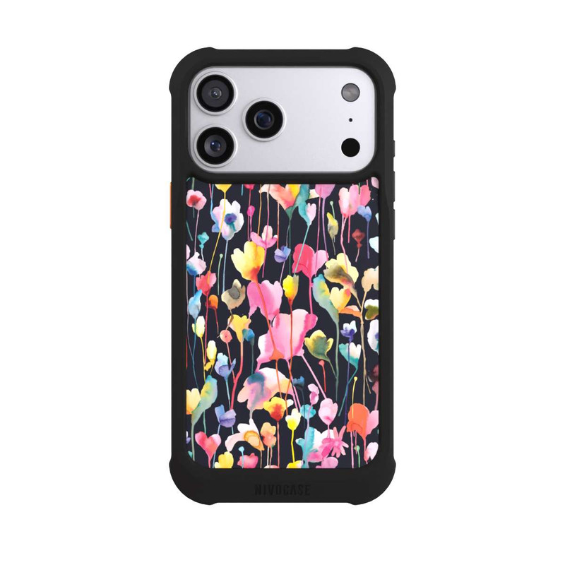 iPhone 17 Pro Max NIVOmax Fleurs sauvages Noir