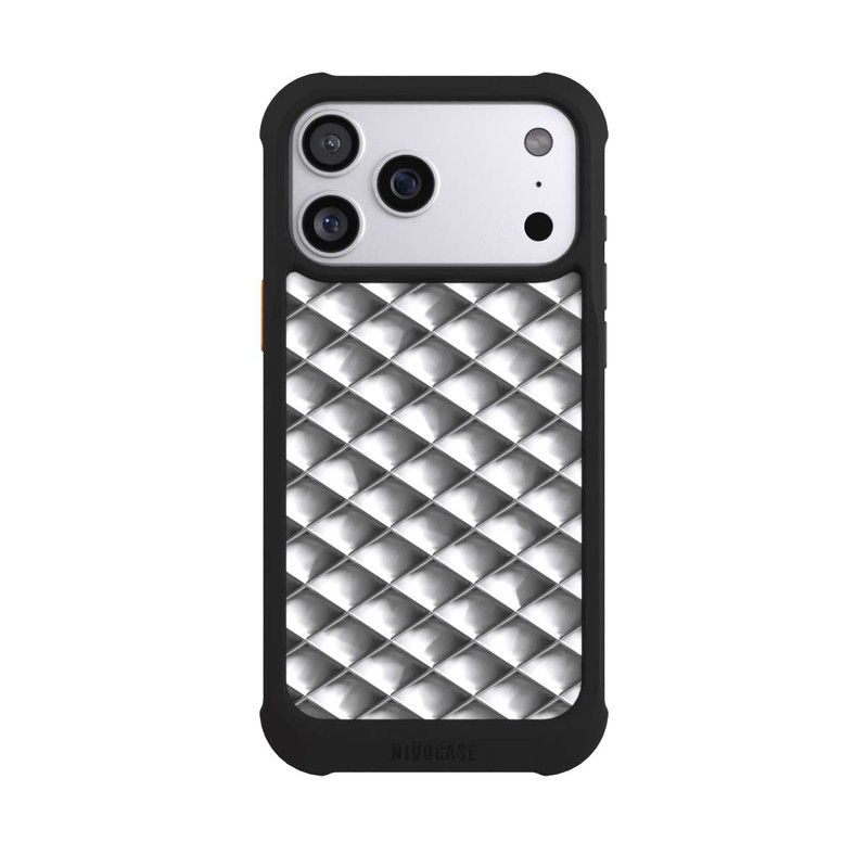 iPhone 17 Pro Max NIVOmax Glamour Silver Squares