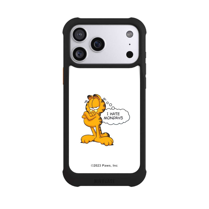 iPhone 17 Pro Max NIVOmax Garfield Je déteste les lundis Blanc