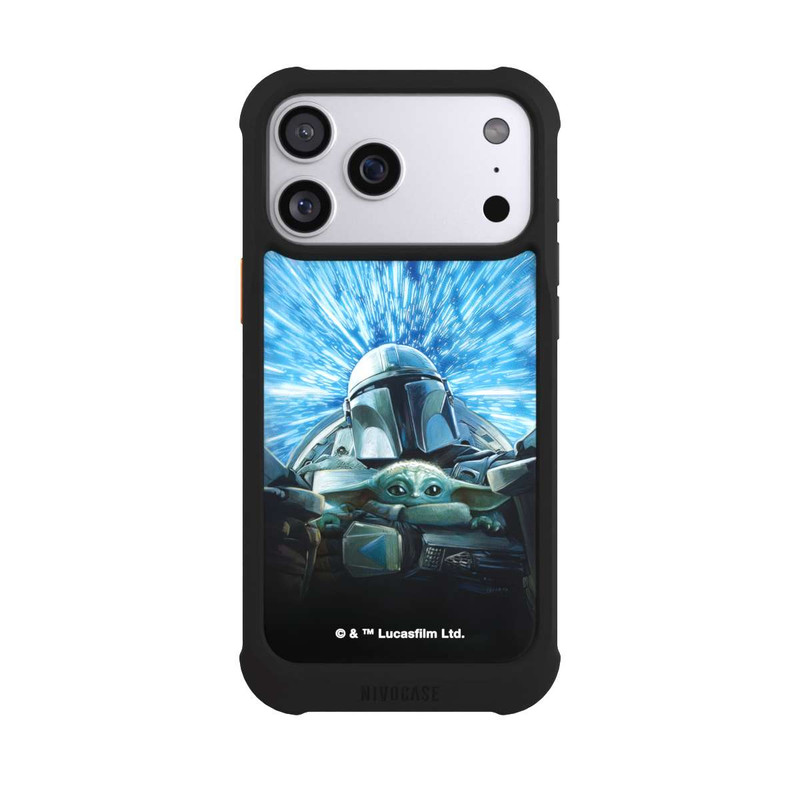 iPhone 17 Pro Max NIVOmax Grogu und Mando fliegen blau