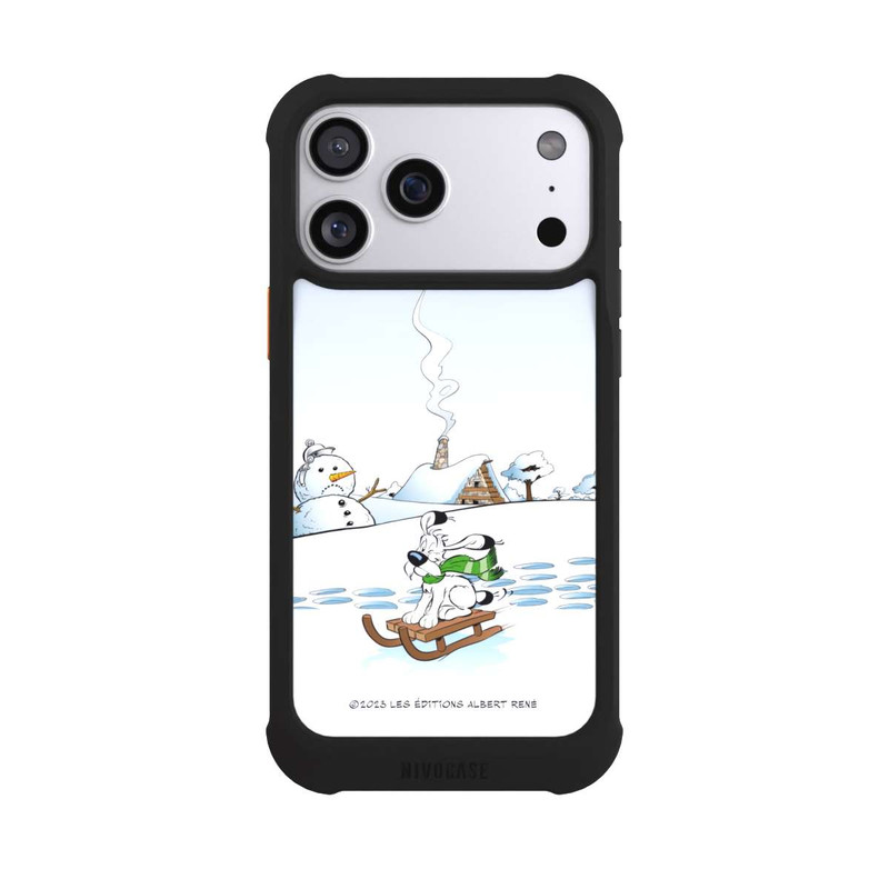 iPhone 17 Pro Max NIVOmax Idéfix fait du traîneau