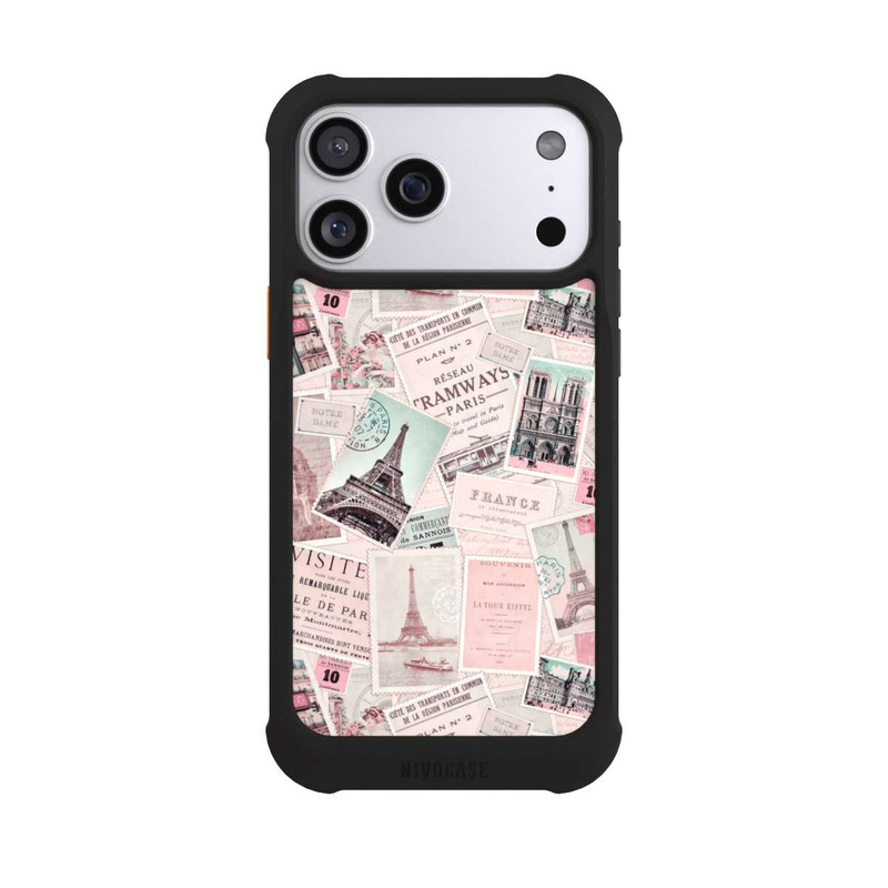 iPhone 17 Pro Max NIVOmax Vintage Paris Postcards Pattern