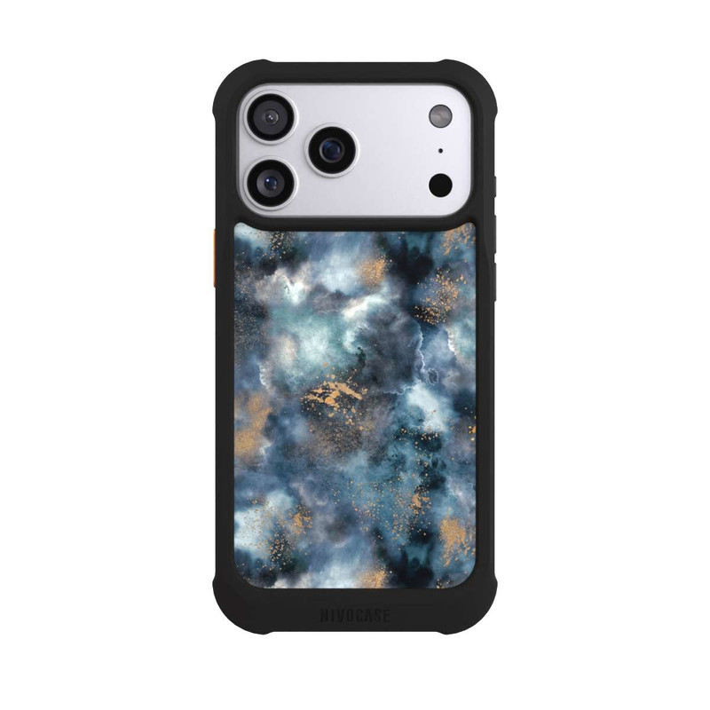 iPhone 17 Pro Max NIVOmax Smoky Marble Watercolor Navy
