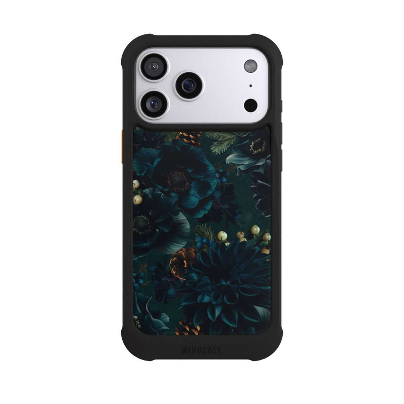 iPhone 17 Pro Max NIVOmax Blumenmuster Grün und Blau