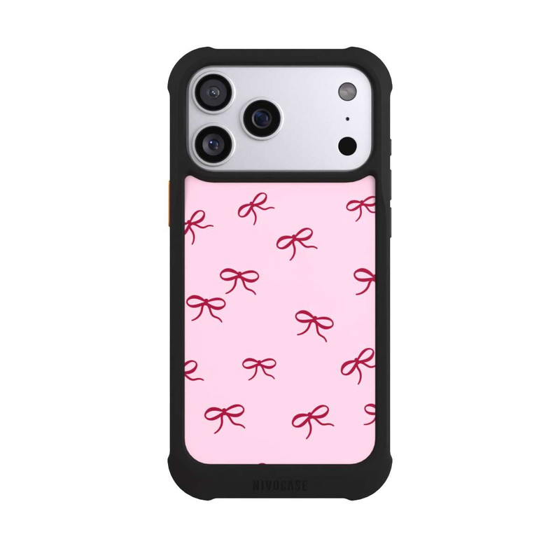 iPhone 17 Pro Max NIVOmax Schleifen Muster Rot Pink