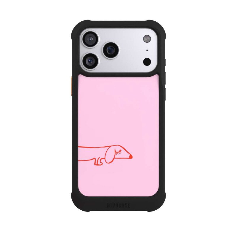 iPhone 17 Pro Max NIVOmax Dachshund Illustration Pink