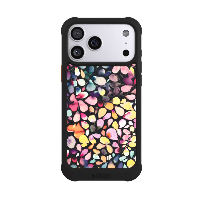 iPhone 17 Pro Max NIVOmax Eukalyptus Aquarellblätter Schwarz