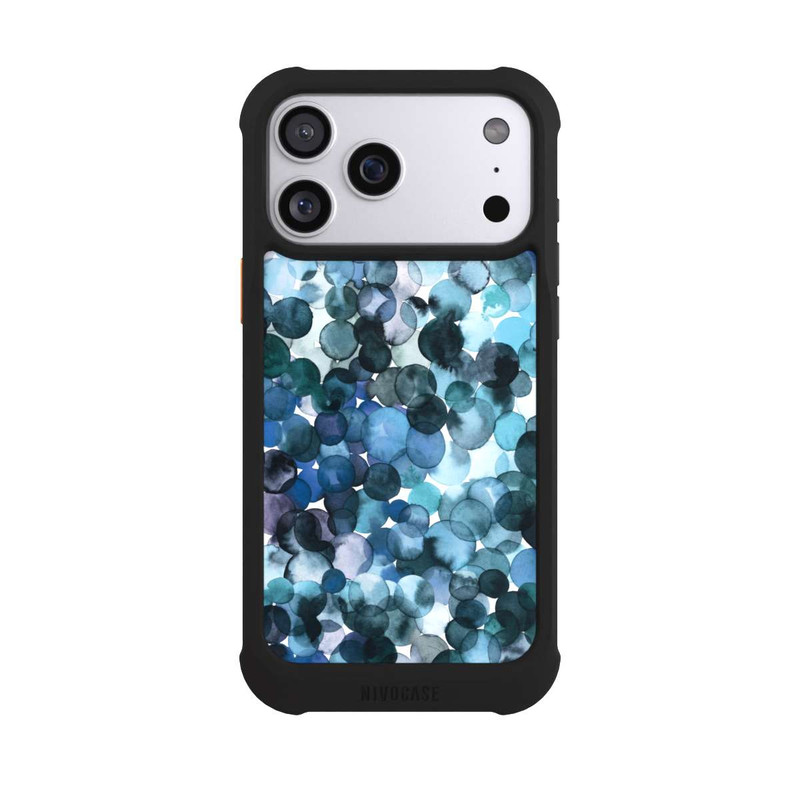 iPhone 17 Pro Max NIVOmax Watercolor Dots Blue Pattern