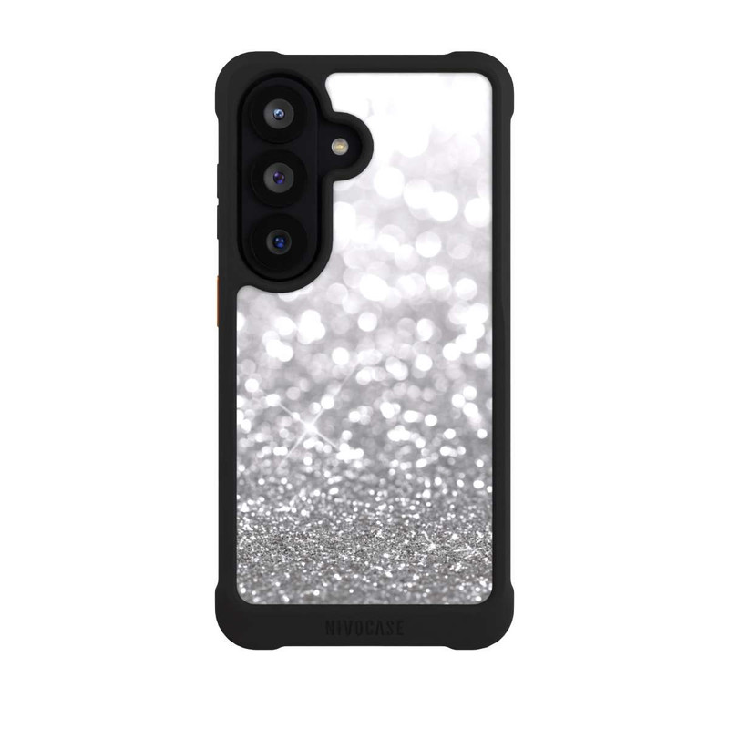 Galaxy S26 NIVOmax Pluie de Paillettes Argentées Look