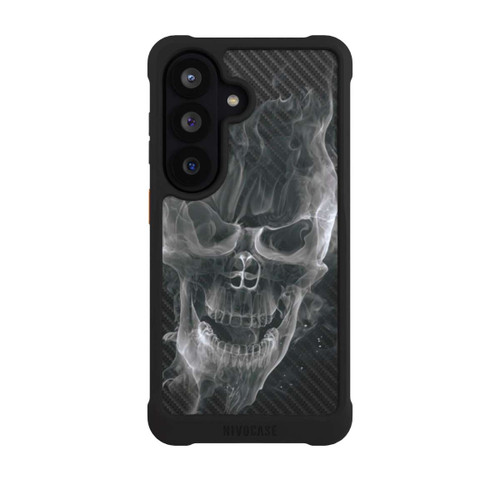 Samsung Galaxy S26 NIVOmax rauchender Totenkopf Carbon