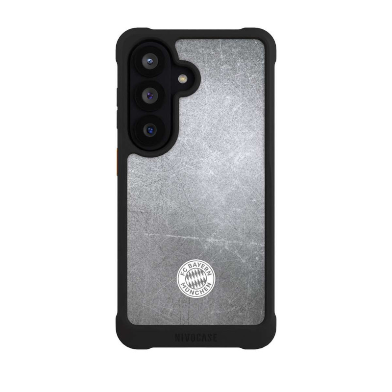 Galaxy S26 NIVOmax Classic FCB Logo Small - White on Metal Look