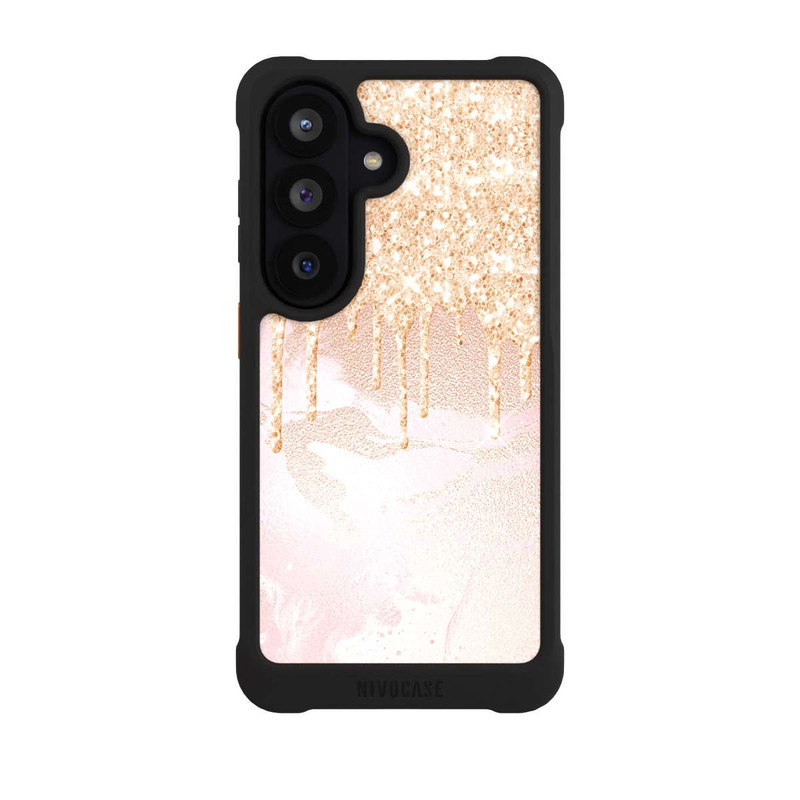 Galaxy S26 NIVOmax Gouttelettes Scintillantes Look Rose Gold