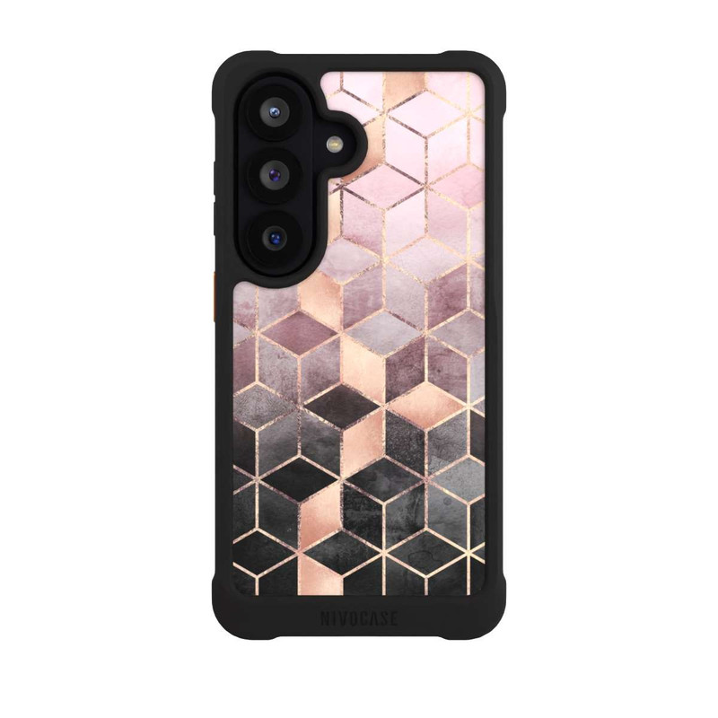 Galaxy S26 NIVOmax Pink-grauer Farbverlauf Würfel Druck