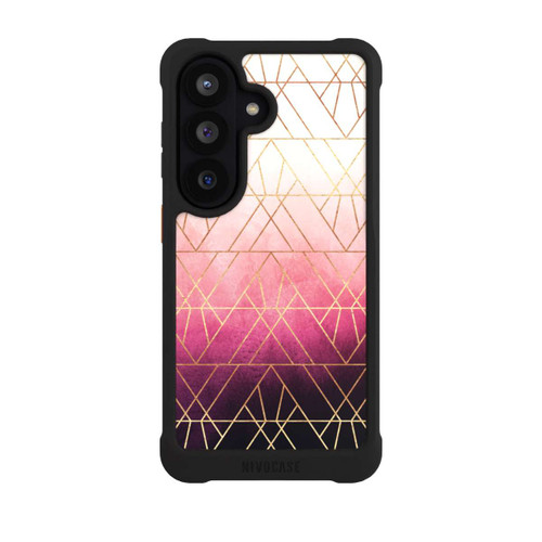 Samsung Galaxy S26 NIVOmax Pink Ombre Dreiecke Golddruck