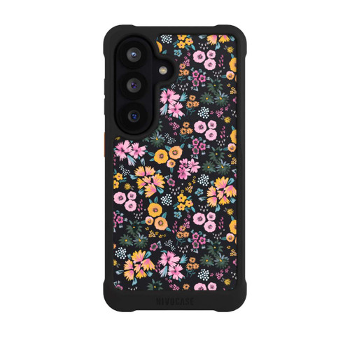 Samsung Galaxy S26 NIVOmax Kleine bunte Blumen Schwarz 2