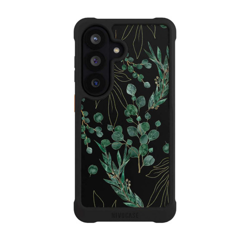 Samsung Galaxy S26 NIVOmax Feuilles d'Eucalyptus Fond Noir