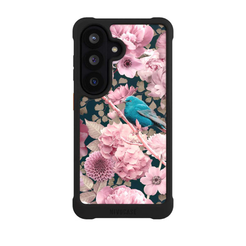 Samsung Galaxy S26 NIVOmax Spatzen im rosa Blumenmuster
