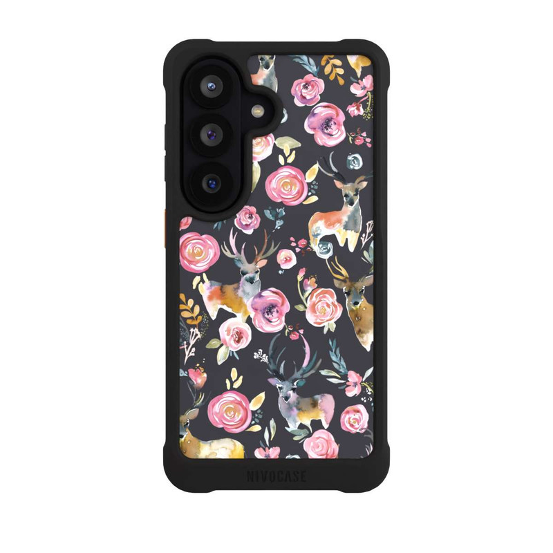 Galaxy S26 NIVOmax Cerfs et fleurs Anthracite