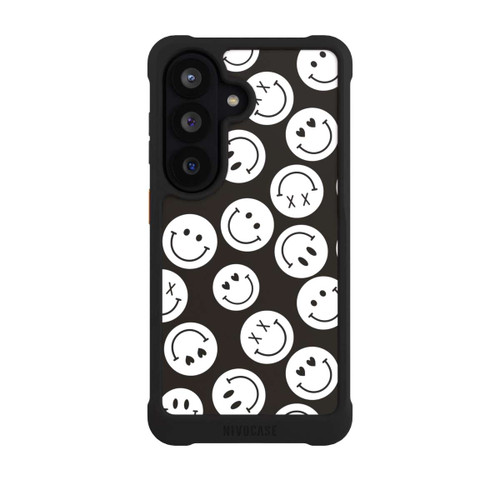 Samsung Galaxy S26 NIVOmax Smiles Emotes Pattern Black And White