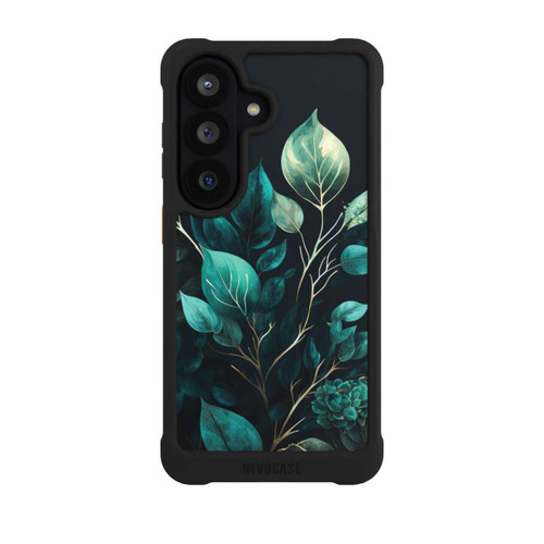 Samsung Galaxy S26 NIVOmax Grüne Eukalyptus Blätter mit dunklem Hintergrund mit KI