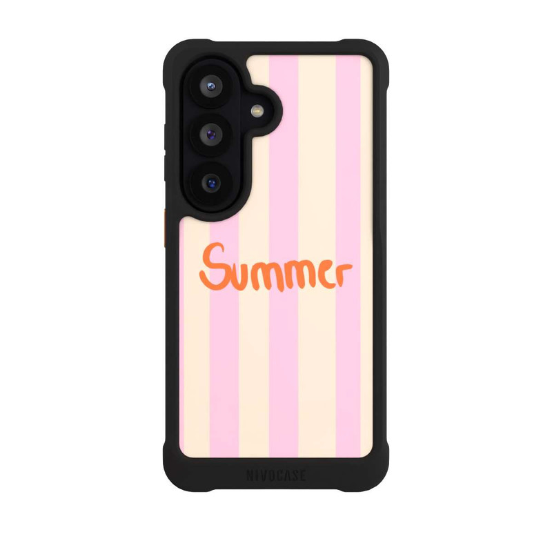 Galaxy S26 NIVOmax Summer- Rosa und Orange Streifen Hintergrund