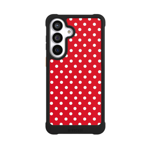 Samsung Galaxy S26+ NIVOmax Polka Dots Dunkelrot und Weiß