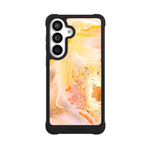 Samsung Galaxy S26+ NIVOmax Orangefarbener Glitzer Marmorlook