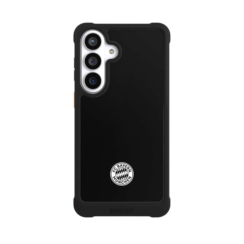 Galaxy S26+ NIVOmax Klassisches FCB Logo Klein - Weiß auf Schwarz