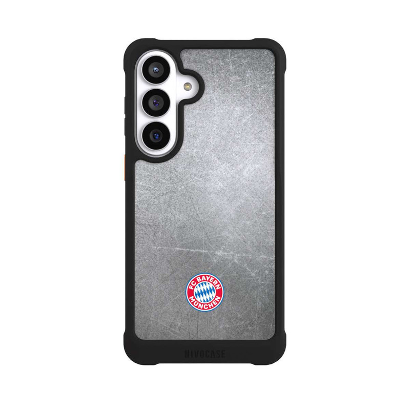 Galaxy S26+ NIVOmax Klassisches FCB Logo Klein - Bunt auf Metalllook