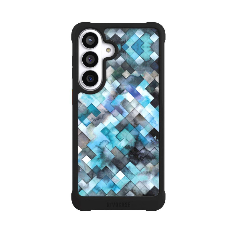 Galaxy S26+ NIVOmax stimmungsvolles geometrisches Muster blau