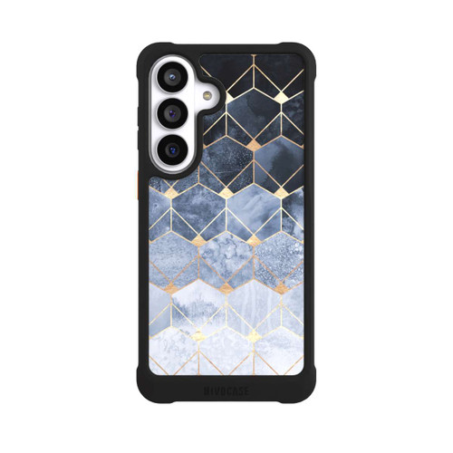 Samsung Galaxy S26+ NIVOmax Impression Or Hexagones Bleus Et Diamants