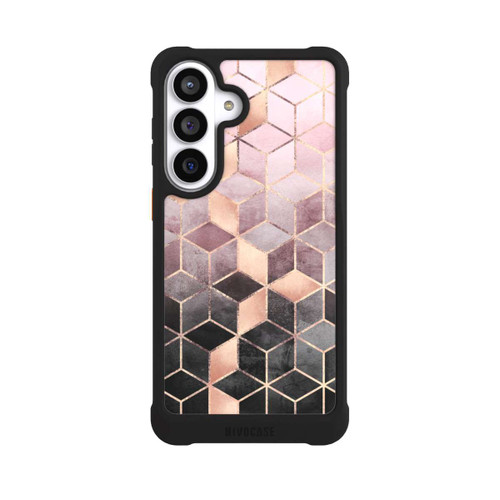 Samsung Galaxy S26+ NIVOmax Imprimé Cubes Dégradés Gris Rose