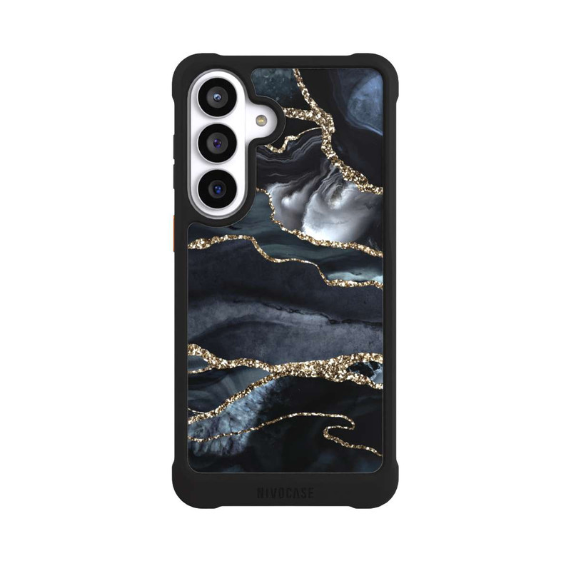 Galaxy S26+ NIVOmax Dunkler Marmor Gold Glitzerlook