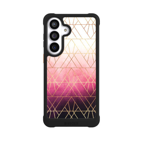 Samsung Galaxy S26+ NIVOmax Triangles ombrés roses imprimé doré