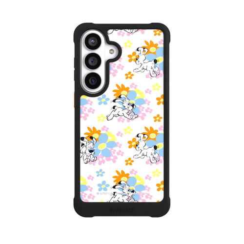 Samsung Galaxy S26+ NIVOmax Idéfix sur fleurs colorées