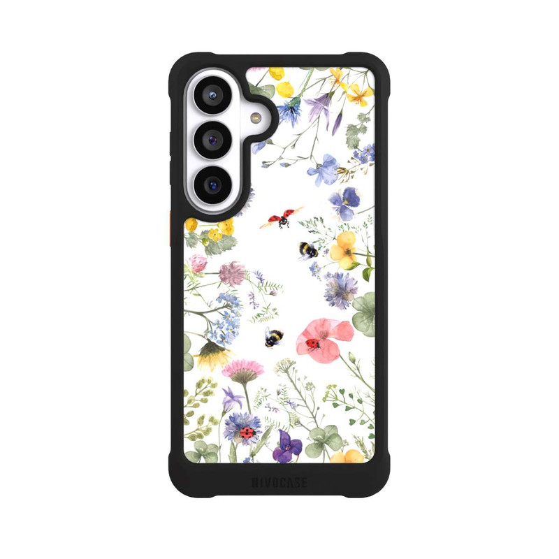 Galaxy S26+ NIVOmax Bunte Frühlingsblumen und Bienen