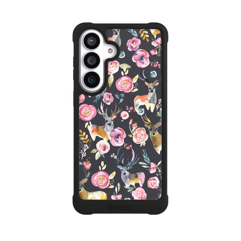 Galaxy S26+ NIVOmax Cerfs et fleurs Anthracite