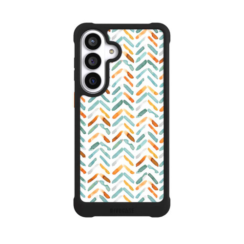 Samsung Galaxy S26+ NIVOmax Elegantes Herbstchevron Blau Orange