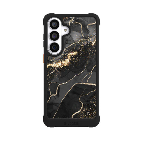 Samsung Galaxy S26+ NIVOmax Look Spirales de Marbre Sombre &amp; Or