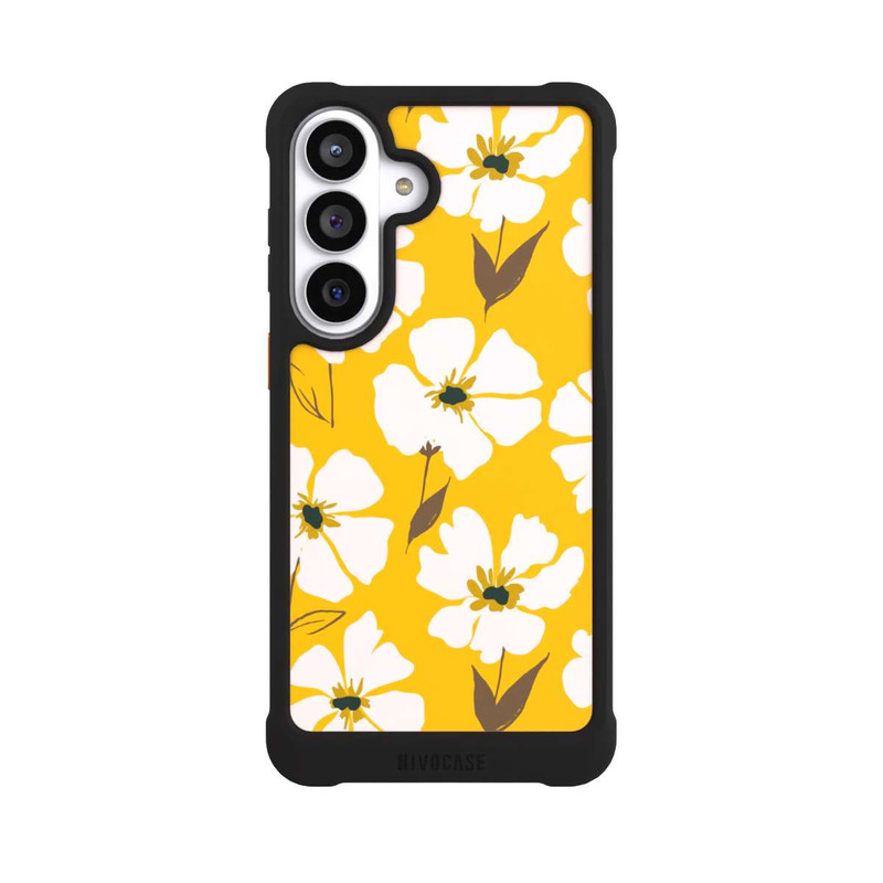 Galaxy S26+ NIVOmax Blumenwiese auf Gelb Ocker