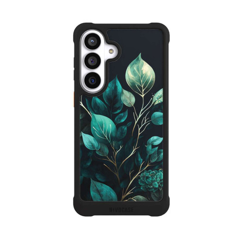 Samsung Galaxy S26+ NIVOmax Grüne Eukalyptus Blätter mit dunklem Hintergrund mit KI