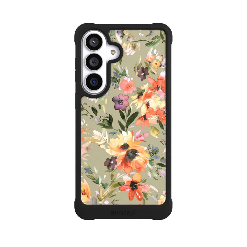 Galaxy S26+ NIVOmax Painterly Tropical Flowers Sage Green