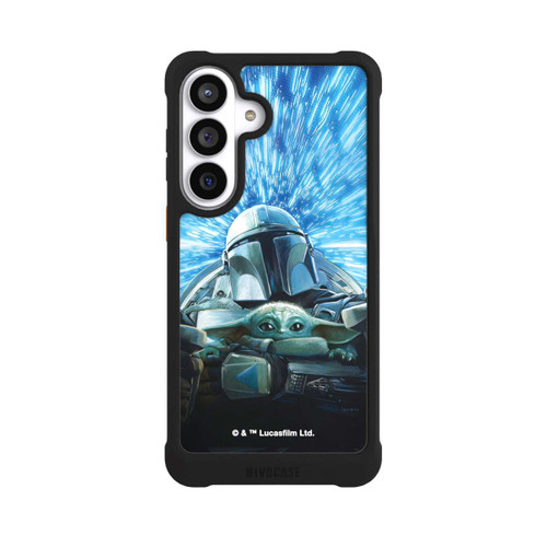 Samsung Galaxy S26+ NIVOmax Grogu und Mando fliegen blau