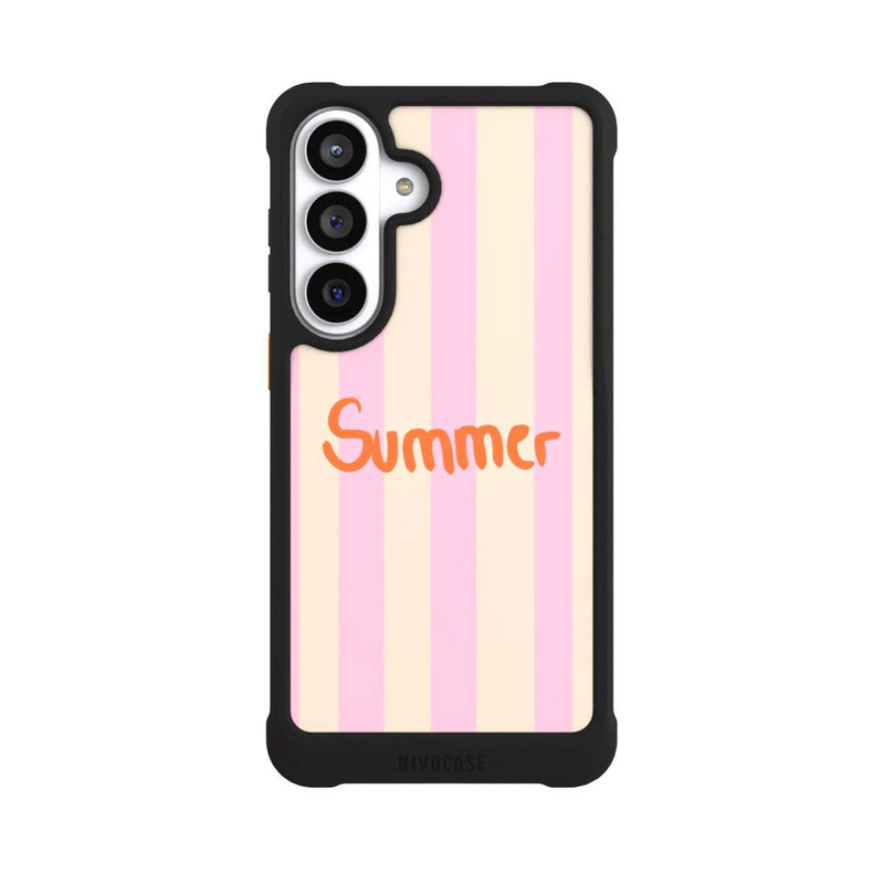 Galaxy S26+ NIVOmax Summer- Rosa und Orange Streifen Hintergrund