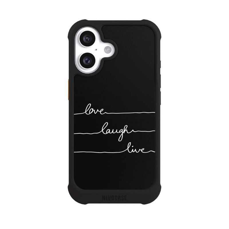 iPhone 16 NIVOmax Love Laugh Live weiß/schwarz